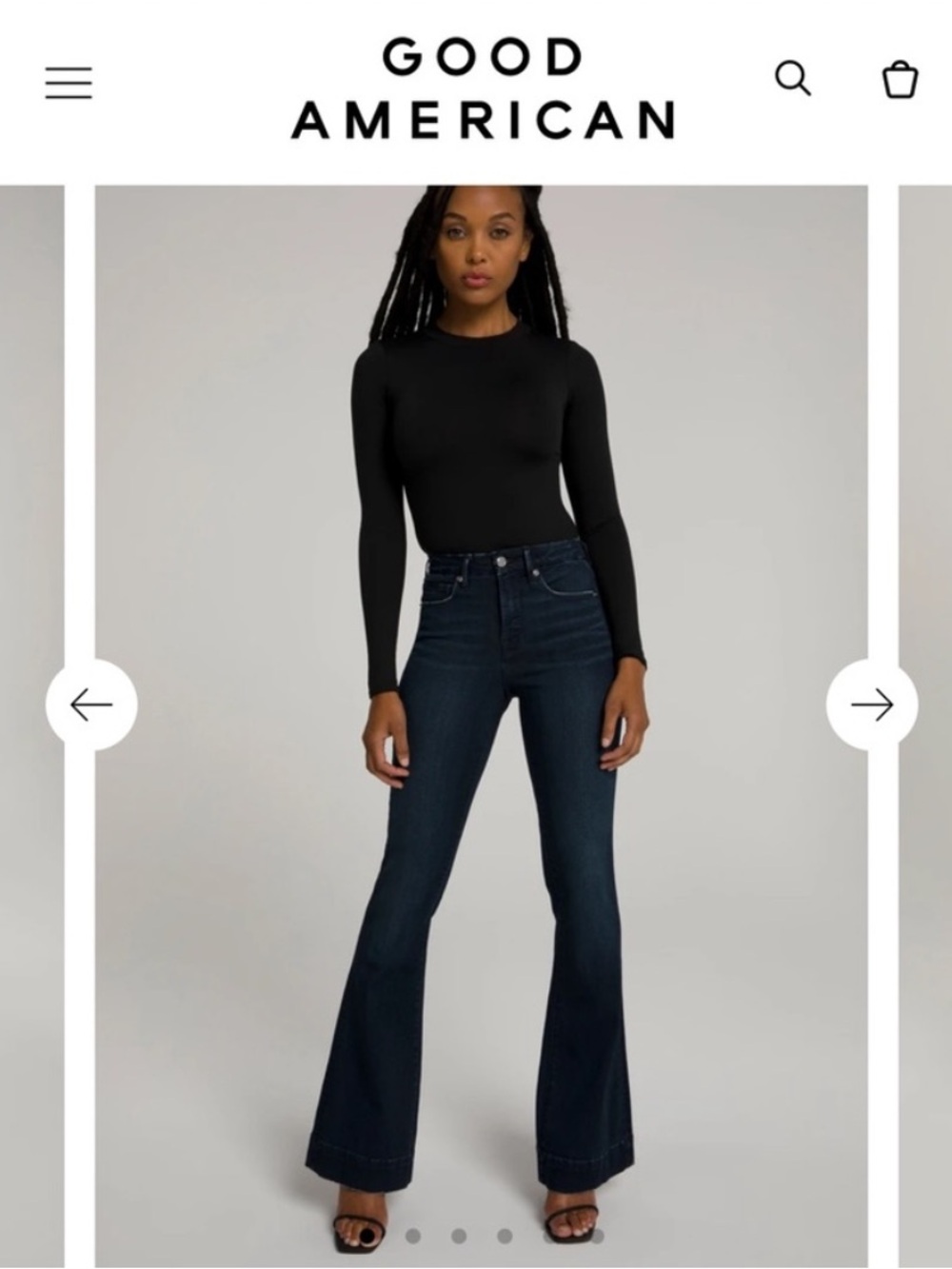 Good American Dark Indigo Flare Jeans